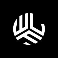 WLF letter logo design on black background. WLF creative initials letter logo concept. WLF letter design. vector