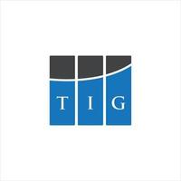 diseño de logotipo de letra tig sobre fondo blanco. concepto de logotipo de letra de iniciales creativas tig. diseño de letras tig. vector