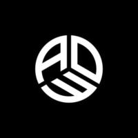 diseño de logotipo de letra aow sobre fondo blanco. concepto de logotipo de letra de iniciales creativas aow. diseño de letra aow. vector