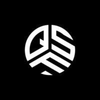 QSF letter logo design on black background. QSF creative initials letter logo concept. QSF letter design. vector