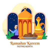 Ramadan Fasting Month Concept vector