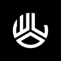 WLO letter logo design on black background. WLO creative initials letter logo concept. WLO letter design. vector
