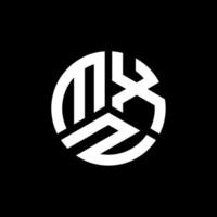 concepto de logotipo de letra de iniciales creativas mxz. diseño de letras mxz. Diseño de logotipo de letras mxz sobre fondo negro. concepto de logotipo de letra de iniciales creativas mxz. diseño de letras mxz. vector