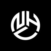 diseño del logotipo de la letra nhu sobre fondo negro. concepto de logotipo de letra de iniciales creativas nhu. diseño de letras nhu. vector