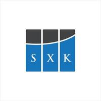 diseño de logotipo de letra sxk sobre fondo blanco. Concepto de logotipo de letra de iniciales creativas sxk. diseño de letras sxk. vector