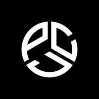 diseño de logotipo de letra pcj sobre fondo negro. concepto de logotipo de letra de iniciales creativas pcj. diseño de letras pcj. vector