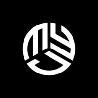 diseño del logotipo de la letra myj sobre fondo negro. concepto de logotipo de letra de iniciales creativas myj. diseño de letras myj. vector