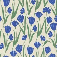 Vector retro flower illustration seamless repeat pattern fashion and home kitchen print fabric digital artwork