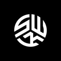 diseño de logotipo de letra swk sobre fondo negro. concepto de logotipo de letra de iniciales creativas swk. diseño de letras swk. vector