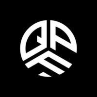 QPF letter logo design on black background. QPF creative initials letter logo concept. QPF letter design. vector