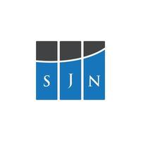 diseño de logotipo de letra sjn sobre fondo blanco. concepto de logotipo de letra de iniciales creativas sjn. diseño de letras sjn. vector