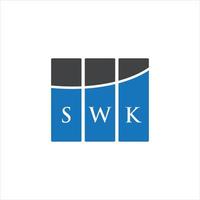 SWK letter logo design on white background. SWK creative initials letter logo concept. SWK letter design. vector