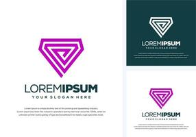 diseño de logotipo de diamante abstracto vector