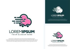 abstract love and fast logo design vector