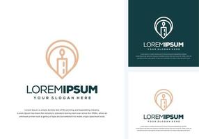 pin and candle logo design vector