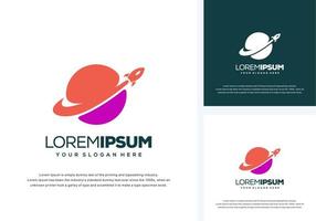 abstract rocket logo design vector