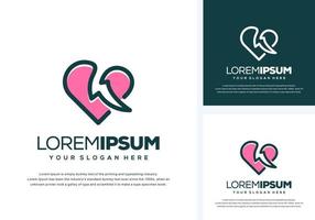 diseño de logotipo de amor y trueno abstracto vector