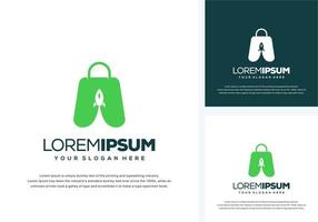 abstract bag and rocket logo design vector