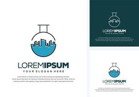 abstract lab and building logo design vector