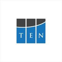 TEN letter logo design on white background. TEN creative initials letter logo concept. TEN letter design. vector