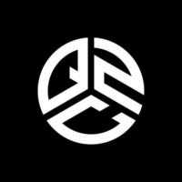 QZC letter logo design on black background. QZC creative initials letter logo concept. QZC letter design. vector