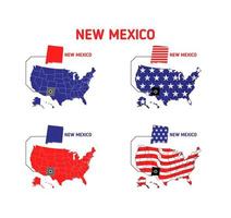 New mexico map with usa flag design illustration vector