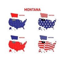 Montana map with usa flag design illustration vector