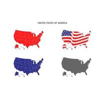 USA map with flag design illustration vector