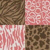 Pattern with tiger prints in shades of pink and brown vector