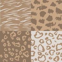 Patterns with tiger prints in brown tones vector