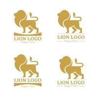 conjunto de logotipo de león vector