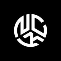 NCK letter logo design on black background. NCK creative initials letter logo concept. NCK letter design. vector