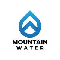 simple and modern water mountain logo design vector