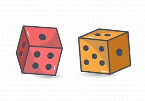 Red and orange dice illustration vector