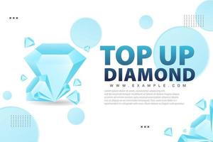 banner fondo recargar diamante diseño minimalista vector