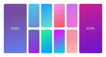 Pastel gradient smooth and soft vibrant color background set. vector