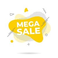 Modern liquid abstract MEGA SALE text flat style design vector