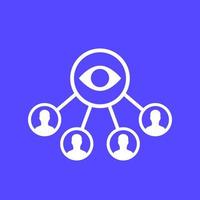 monitoring group, observers icon for web vector