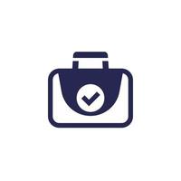 icono de cartera con una marca de verificación vector