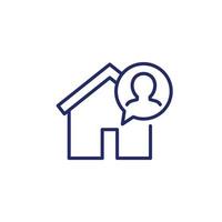 tenant, resident line icon with house vector