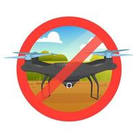 No drone zone sign flights with drone prohibited vector