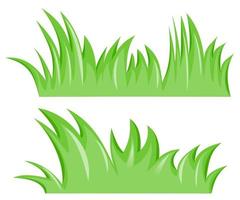 green grass cartoon, cute grass isolated on white background vector