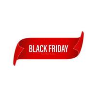 Black friday curved red ribbon