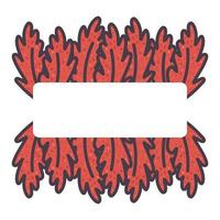 Illustration with frame from oak tree leaves for decorative design. vector