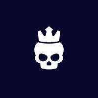 Dead king logo design with skull and crown vector