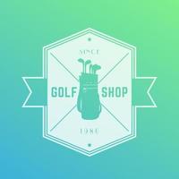 Golf shop emblem, vector logo, badge