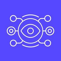 Machine vision or visual recognition line icon vector