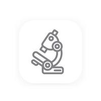 Microscope line icon, research lab vector sign