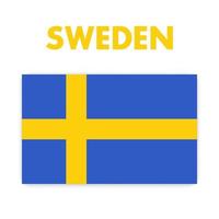 Swedish Flag, national symbol of Sweden vector