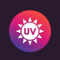 UV radiation icon, vector sign